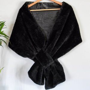 Black Faux Fur Shawl